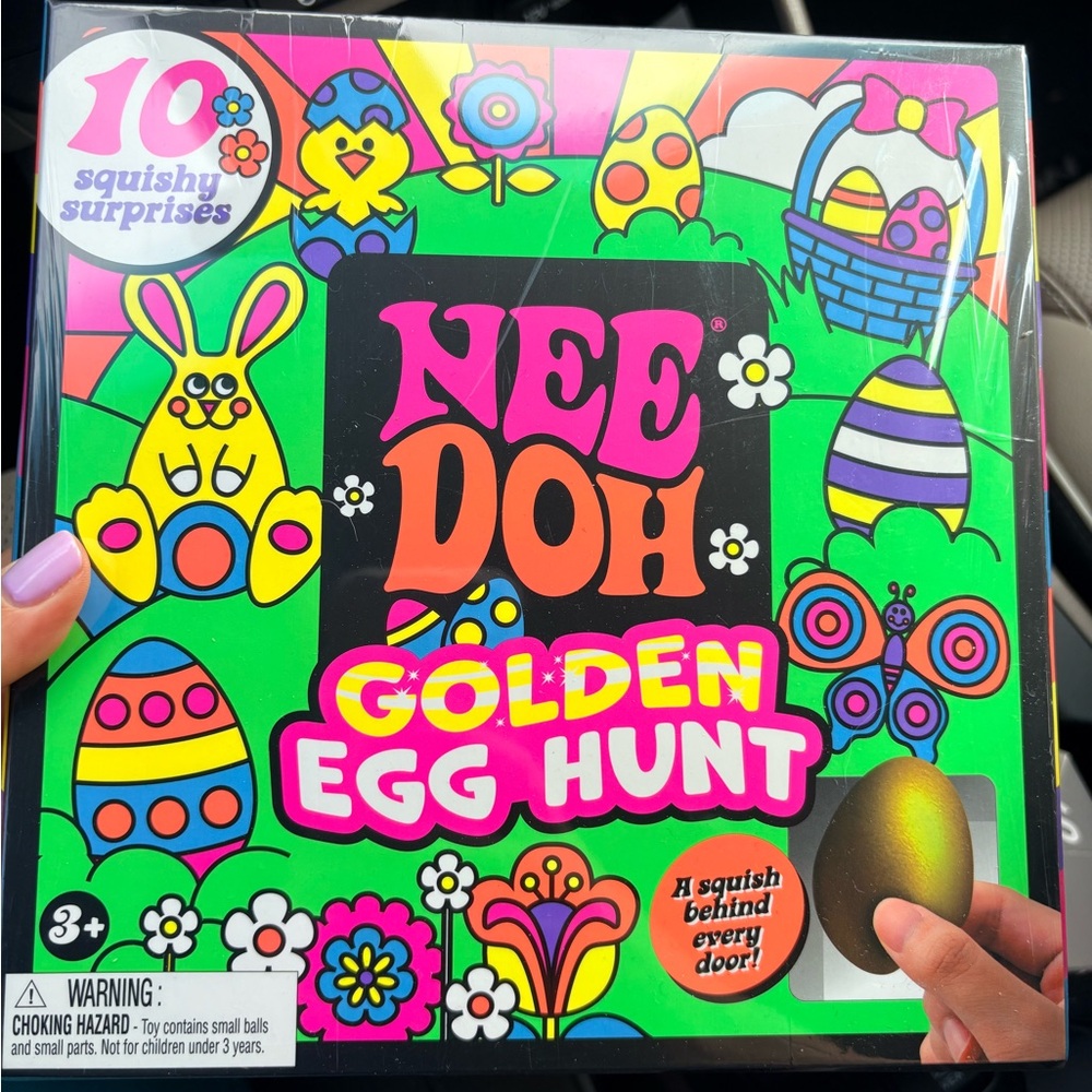 NeeDoh Golden Egg Hunt Squishy Toy - Bright Green Packaging